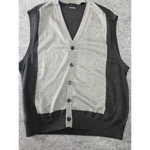 Greg‎ Norman V-neck Cardigan Sweater button two-tone grey men size XL